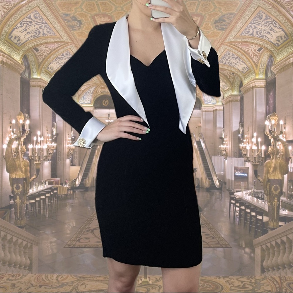 vintage lillie rubin tuxedo dress - excellent condition